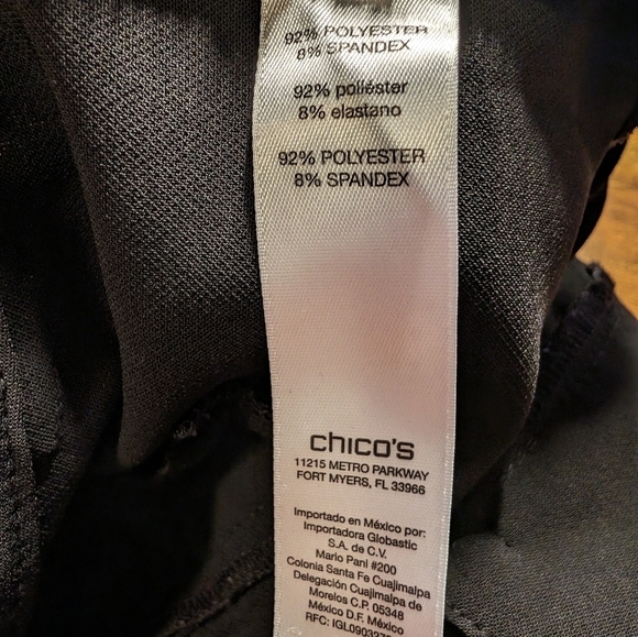 Chico's Black Dress Pants Size 0 - Converts to S/4/6 - Picture 9 of 12